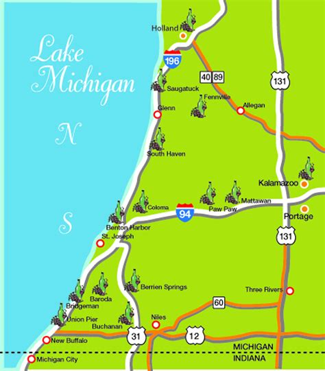 Printable Southwest Michigan Wine Trail Map